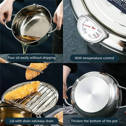 Japanese-Style Deep Frying Pot for Crispy, Even Frying