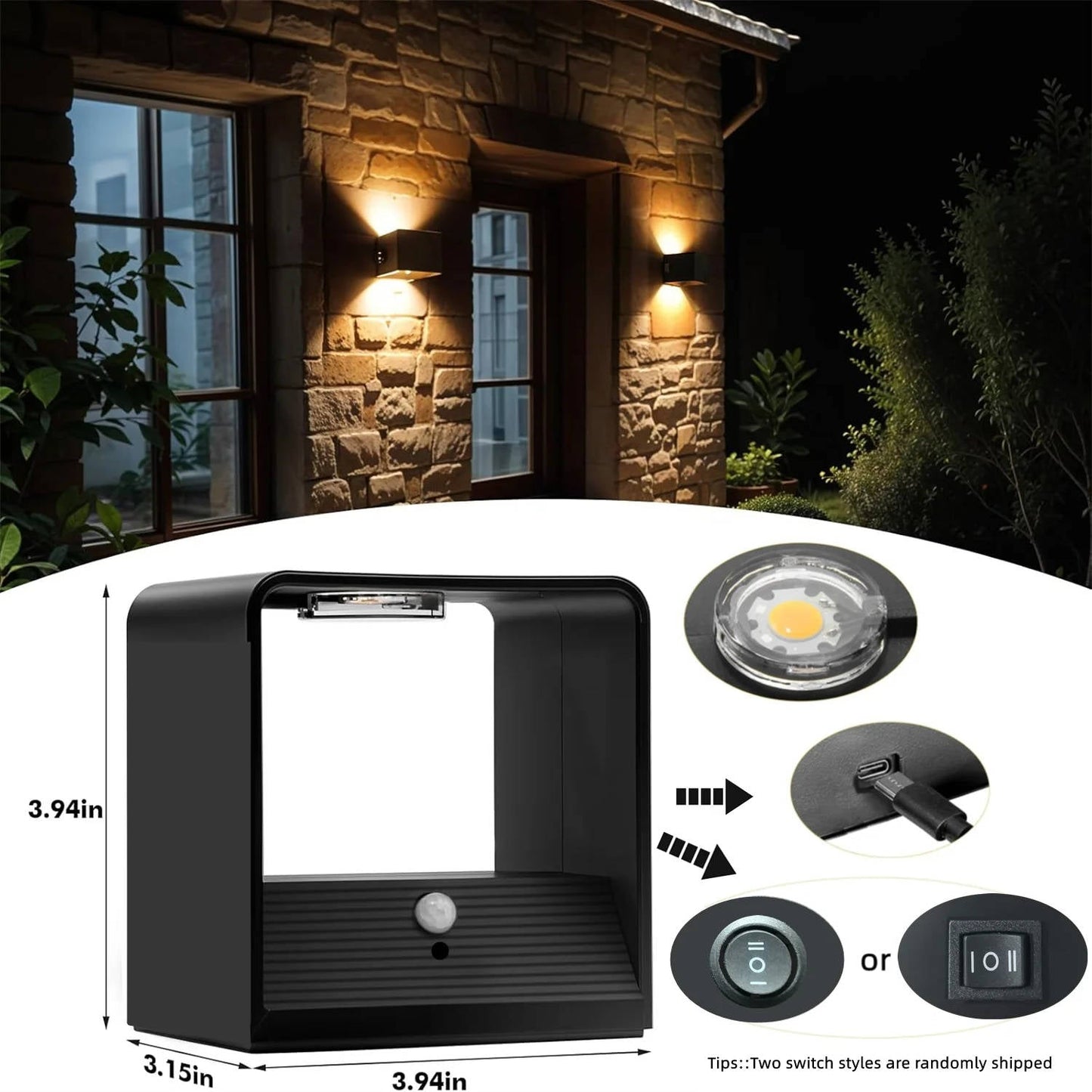 Motion-Sensing Indoor Wall Light with Remote Control