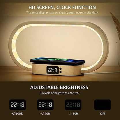 Smart Wireless-Charging Alarm Clock with Built-In Night Light