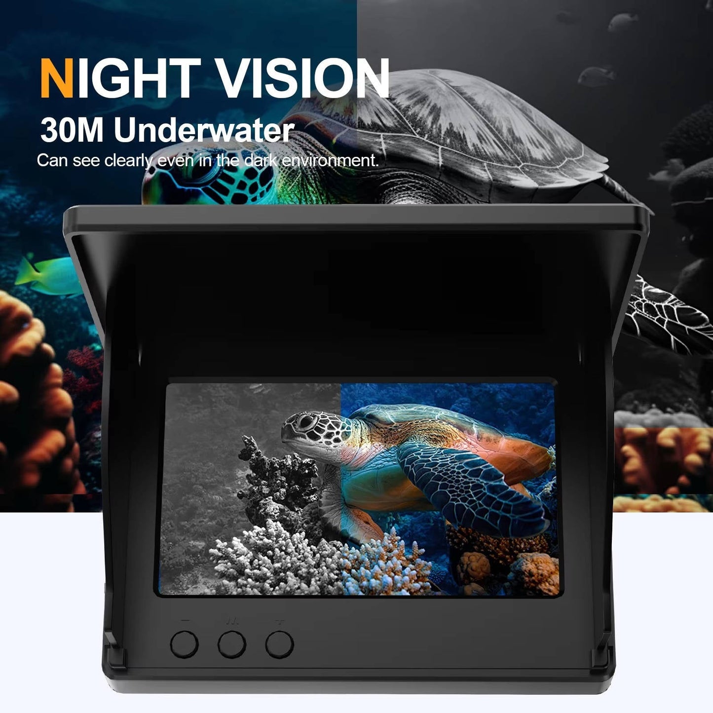 Portable Underwater Fish Finder with Camera and 4.3-inch LCD Monitor