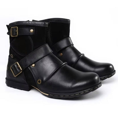 Classic Men's Vintage-Style Buckled Ankle Boots