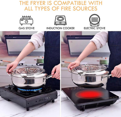 Japanese-Style Deep Frying Pot for Crispy, Even Frying