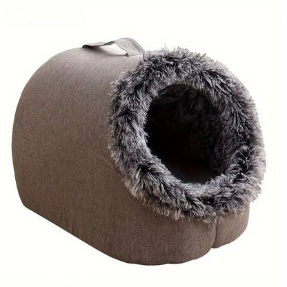 Cozy Winter Cat Bed for Warm, Snug Naps