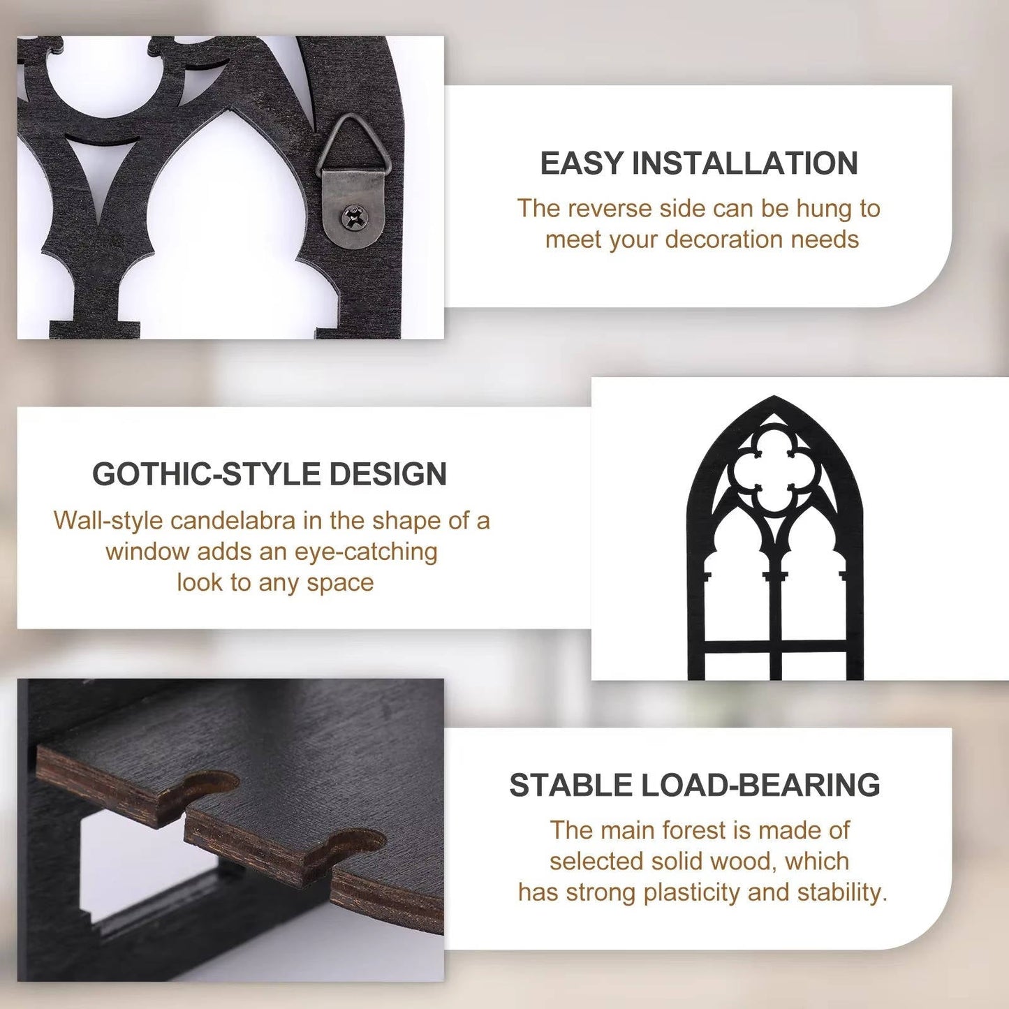 Three-Piece Gothic Wall Decor Set
