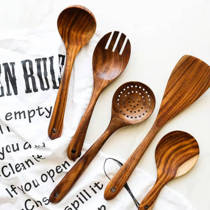 6-Piece Wooden Kitchen Utensil Set