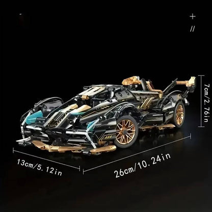 1690-Piece V12 Model Car Building Block Set - Realistic V12 Engine Detail and Precision Build