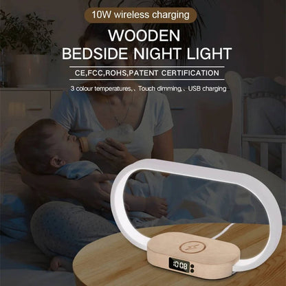 Smart Wireless-Charging Alarm Clock with Built-In Night Light