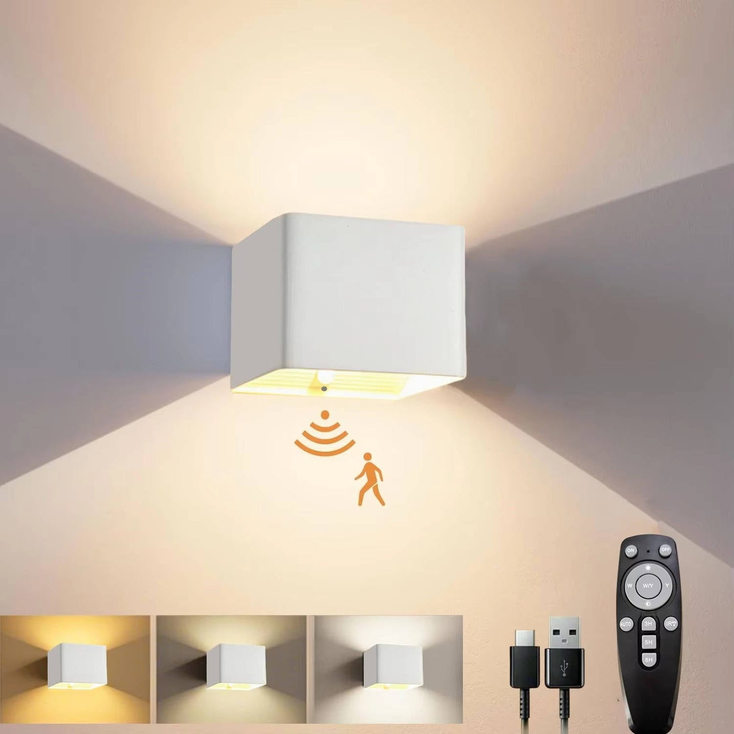 Motion-Sensing Indoor Wall Light with Remote Control