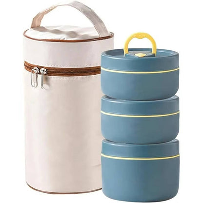 Stainless Steel Insulated Lunch Box - Complete Set with Food Containers