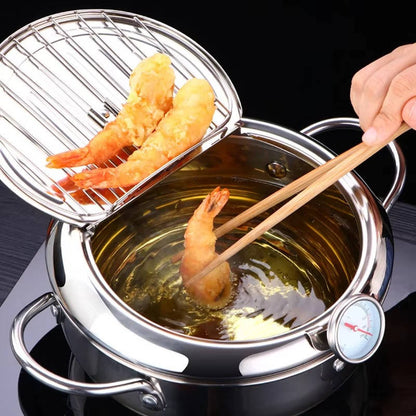 Japanese-Style Deep Frying Pot for Crispy, Even Frying
