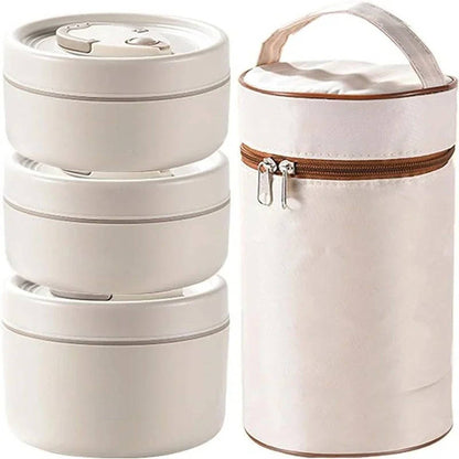 Stainless Steel Insulated Lunch Box - Complete Set with Food Containers