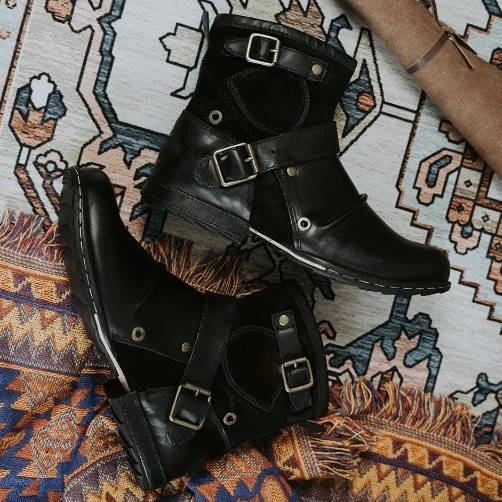 Classic Men's Vintage-Style Buckled Ankle Boots
