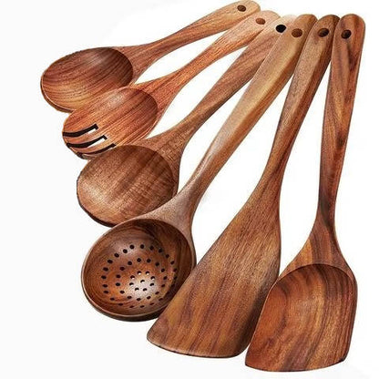6-Piece Wooden Kitchen Utensil Set
