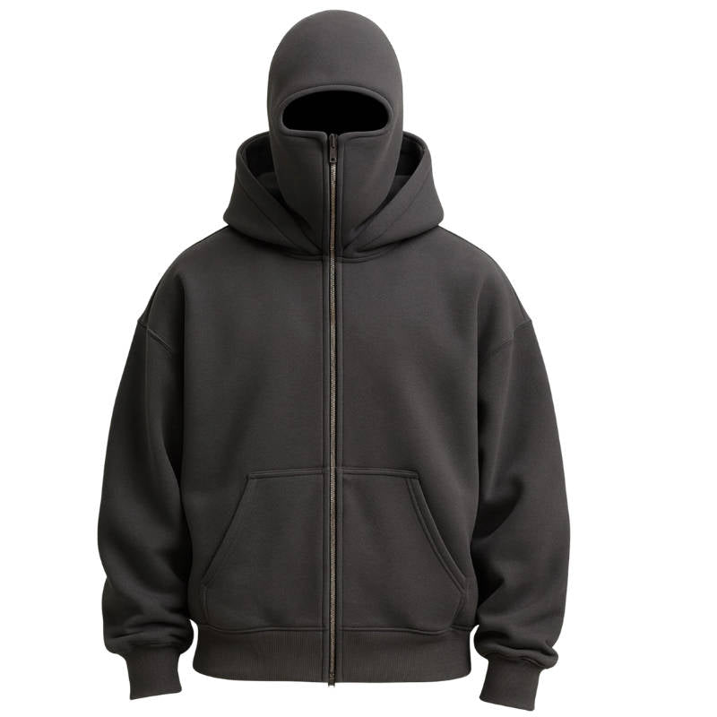 Unisex Full-Zip Balaclava Hoodie – Cozy, All-Weather Warmth