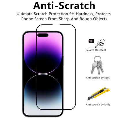 3 Pieces Tempered Glass for Iphone 17 16 15 14 13 12 11 Pro Max Screen Protector for Iphone 17E 16E 12 13 Mini Film with Black Edge