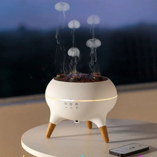 Dynamic Jellyfish Flame Aroma Diffuser with Ambient LED Lighting