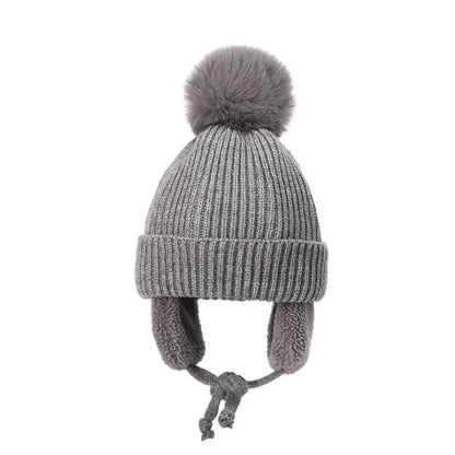 Cozy Kids' Knit Beanie with Earflaps - Warm Winter Hat