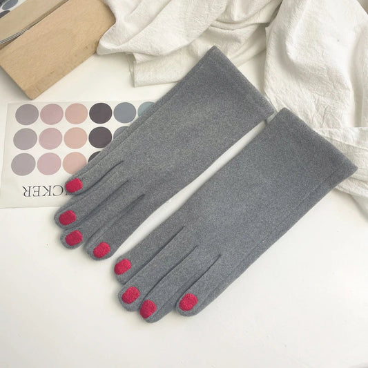 Stylish Touchscreen Winter Gloves with Nail-Polish Design