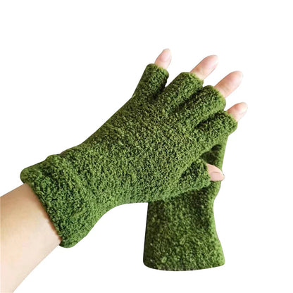 Cozy Winter Knit Half-Finger Gloves for Warmth and Flexibility