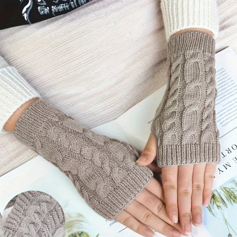 Cozy Knit Women's Winter Fingerless Gloves