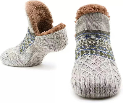 Cozy Snow-Pattern Winter Socks for Warmth