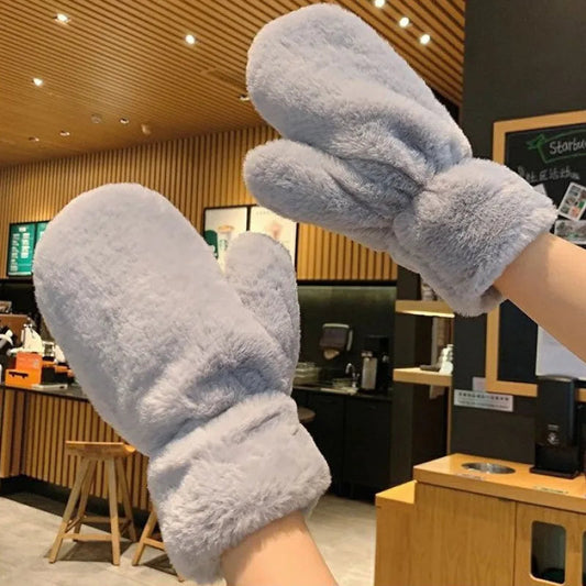Cozy Fluffy Plush Mittens - Ultra-Warm Winter Gloves