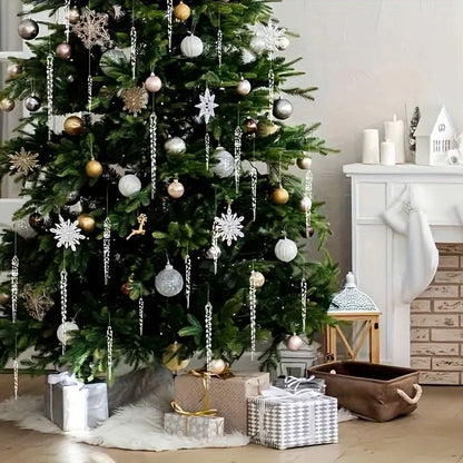 Glittering Icicle Ornament Set for Winter Holiday Decor