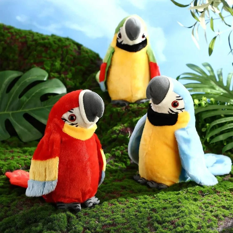 Interactive Talking Parrot Plush Toy with Built-In Music