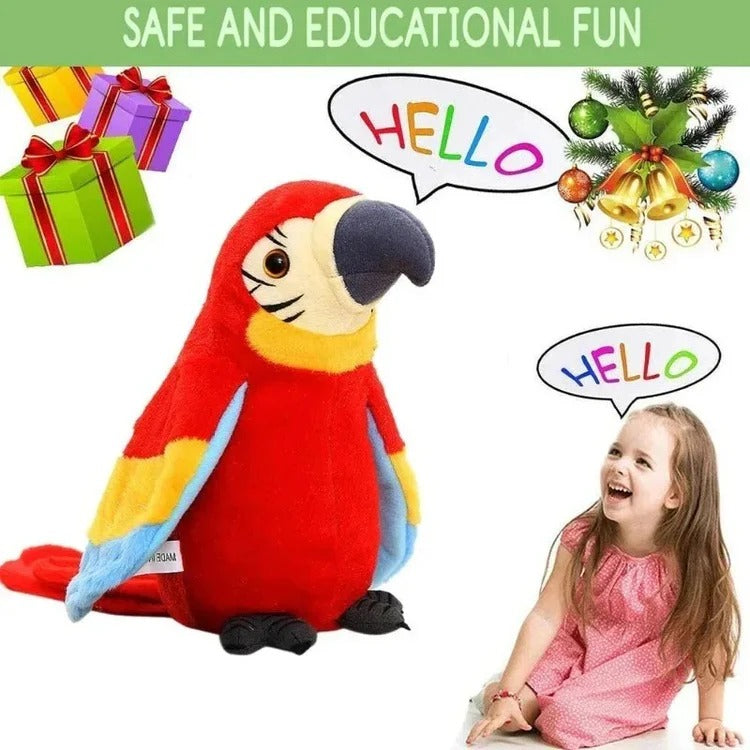 Interactive Talking Parrot Plush Toy with Built-In Music