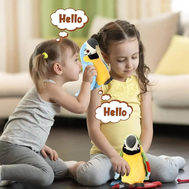 Interactive Talking Parrot Plush Toy with Built-In Music
