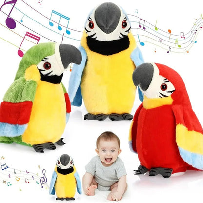 Interactive Talking Parrot Plush Toy with Built-In Music
