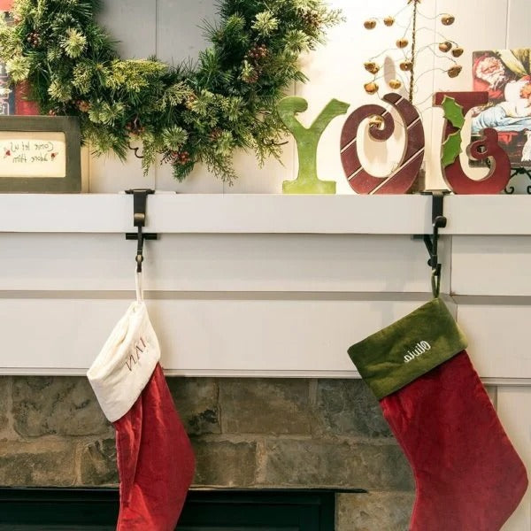 Premium Adjustable Fireplace Stocking and Garland Hanger Kit