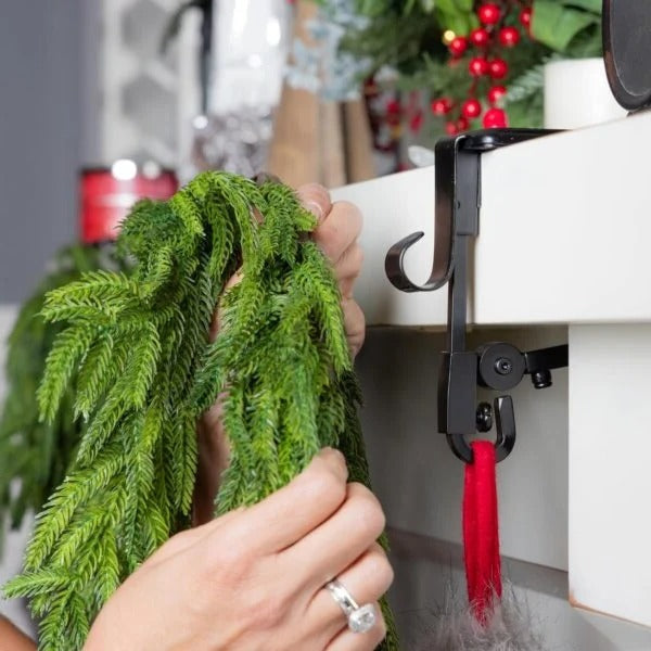 Premium Adjustable Fireplace Stocking and Garland Hanger Kit