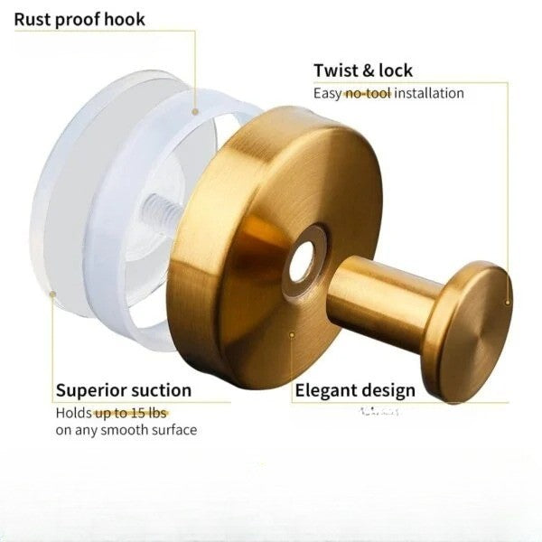 Twist-Lock Suction Cup Wall Hooks for Secure, Easy Mounting