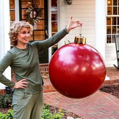Inflatable Holiday Ball Ornament - Bright, Festive Yard Decor
