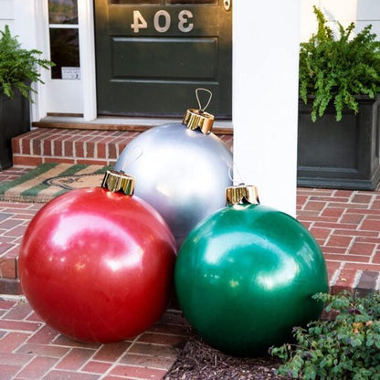 Inflatable Holiday Ball Ornament - Bright, Festive Yard Decor
