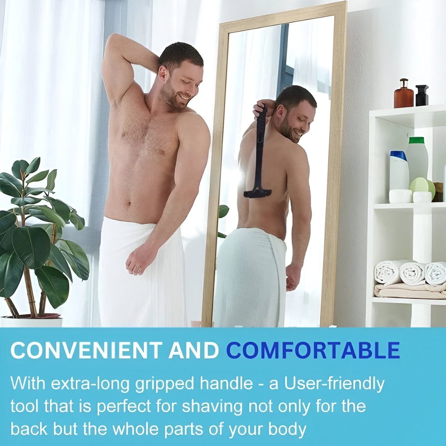 Men's Extended-Reach Back Shaver for Easy, All-Over Grooming