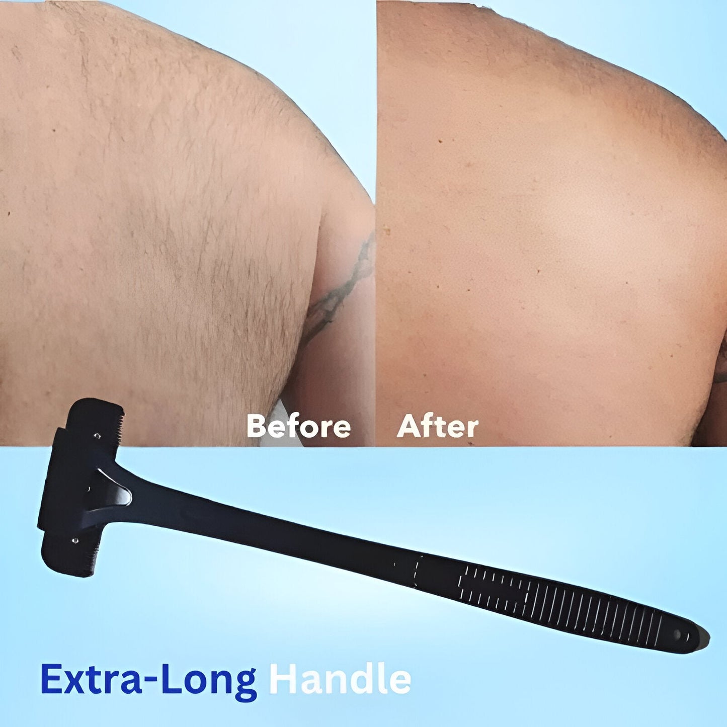 Men's Extended-Reach Back Shaver for Easy, All-Over Grooming