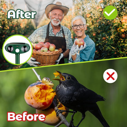 Ultrasonic Woodpecker Deterrent - Humane Bird Repellent for Trees and Homes