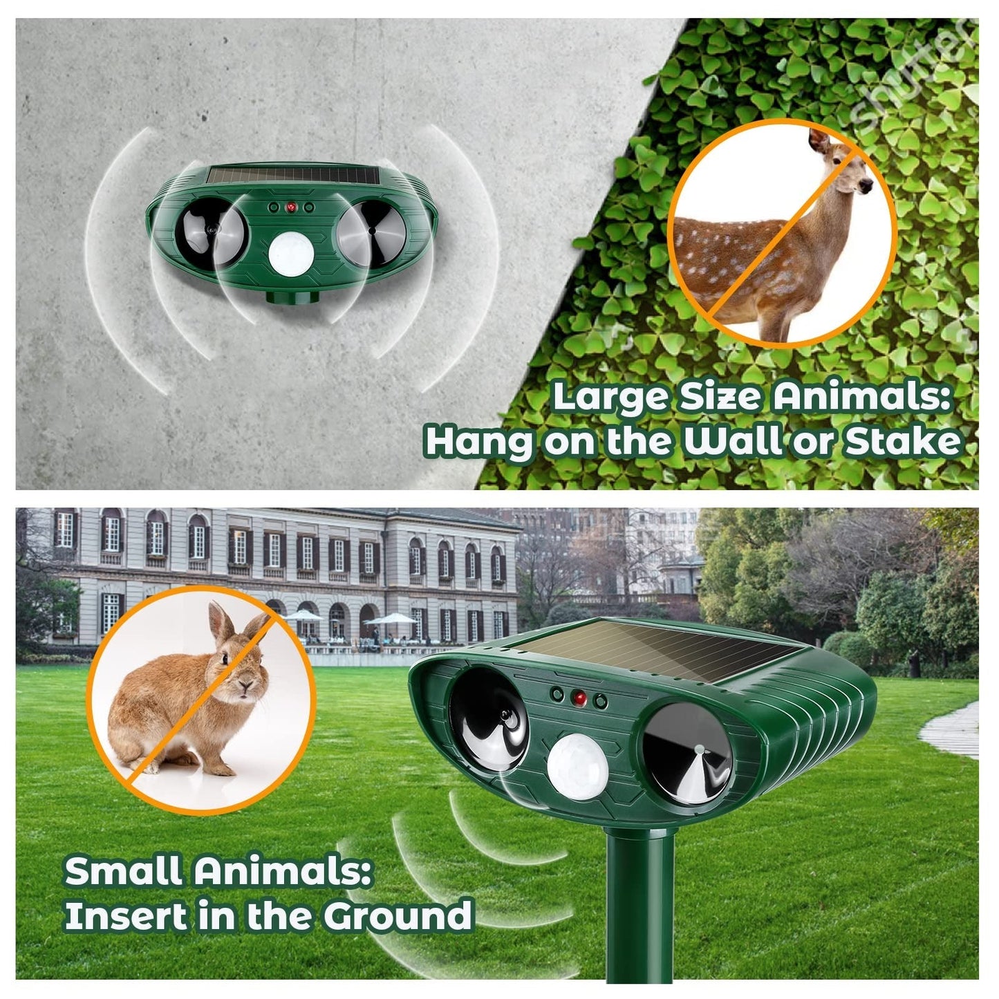 Ultrasonic Woodpecker Deterrent - Humane Bird Repellent for Trees and Homes