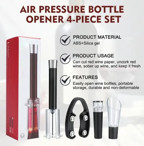 Effortless Air-Assist Wine Bottle Opener Set