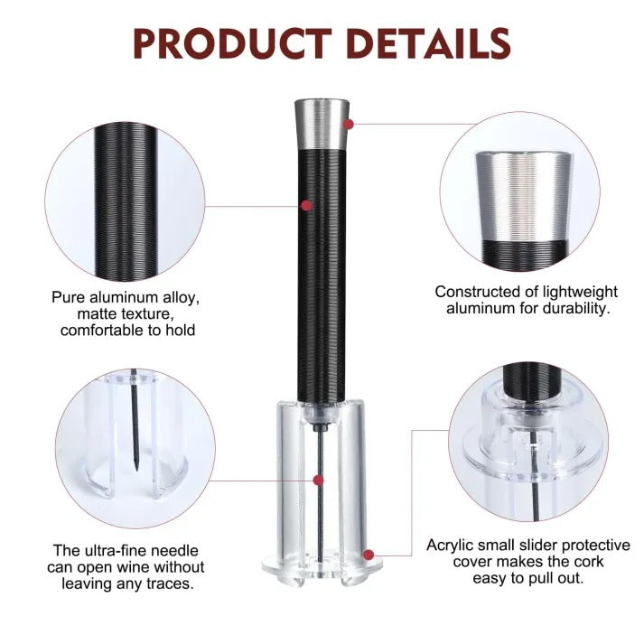 Effortless Air-Assist Wine Bottle Opener Set