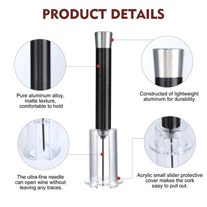 Effortless Air-Assist Wine Bottle Opener Set