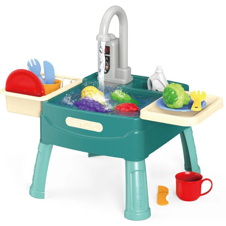 Kids' Deluxe Play Kitchen with Realistic Flowing Water Feature