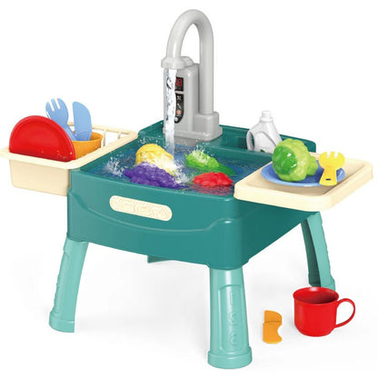 Kids' Deluxe Play Kitchen with Realistic Flowing Water Feature
