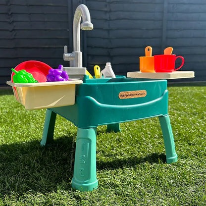 Kids' Deluxe Play Kitchen with Realistic Flowing Water Feature
