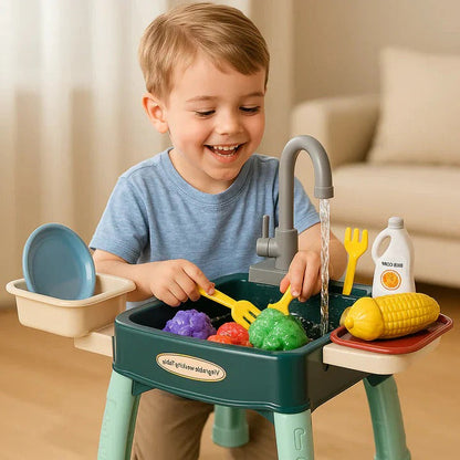 Kids' Deluxe Play Kitchen with Realistic Flowing Water Feature