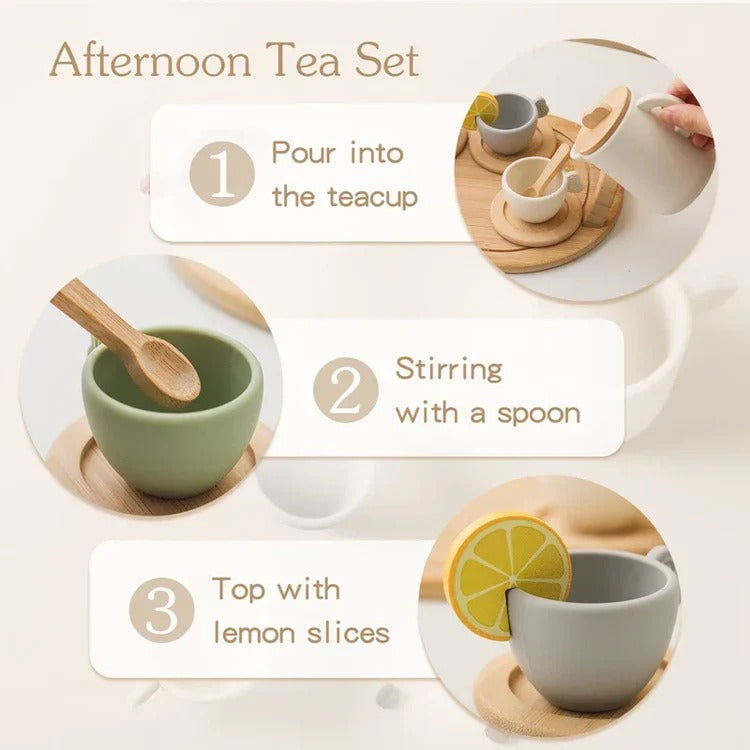 Kids’ Pretend Play Afternoon Tea Set with Tray