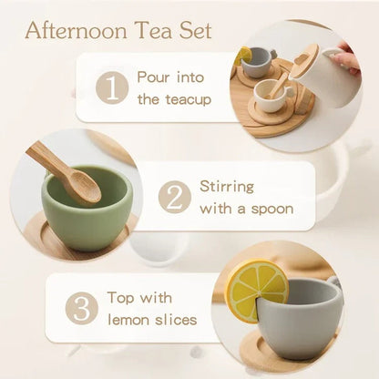 Kids’ Pretend Play Afternoon Tea Set with Tray