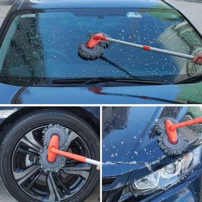 Car Wash Brush with Rotating Head for Effortless, Thorough Cleaning